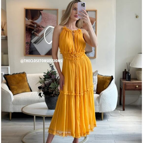 RARE!!! MANGO Halter Neck Maxi Dress NWT - Picture 1 of 16
